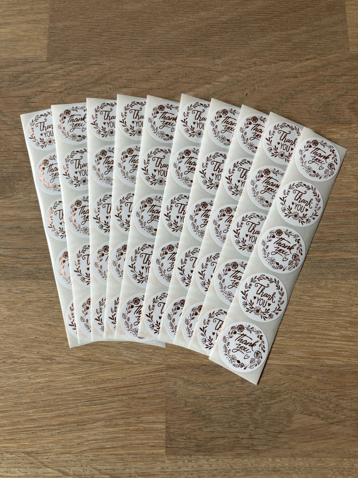 50 Glimmende 'Thank You' Sluitstickers, Hobby en Vrije tijd, Ophalen of Verzenden, Nieuw, Meerdere stickers