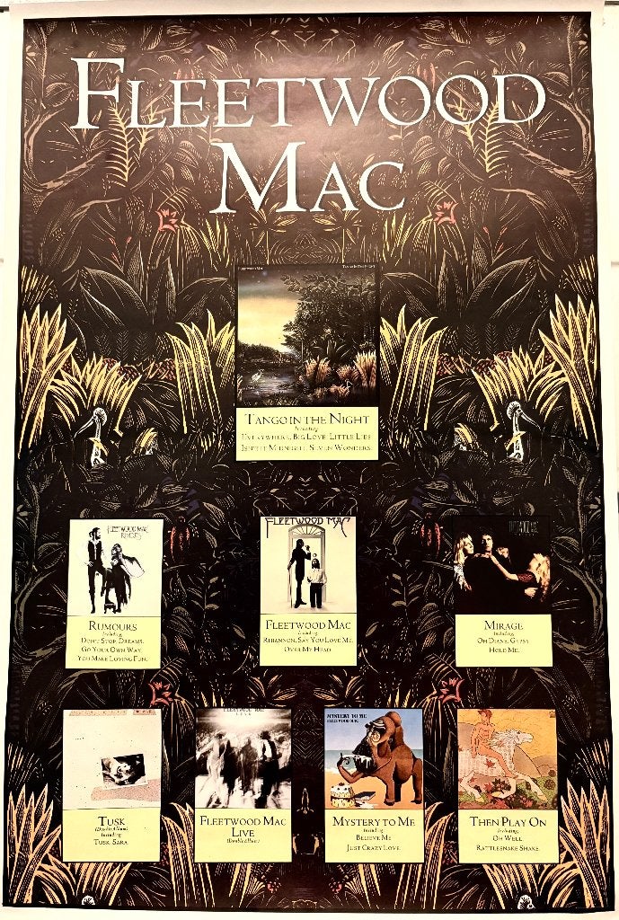 Promo Poster Fleetwood Mac 'Tango in the Night', Rechthoekig Staand, Deurposter of groter, Ophalen of Verzenden, Zo goed als nieuw