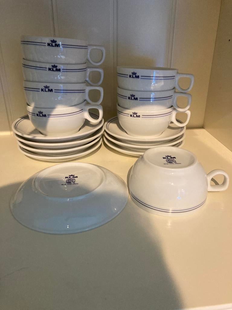 KLM Business Class Koffie Kop en Schotels, Verzamelen, Luchtvaart en Vliegtuigspotten, Ophalen, Nieuw, Overige typen