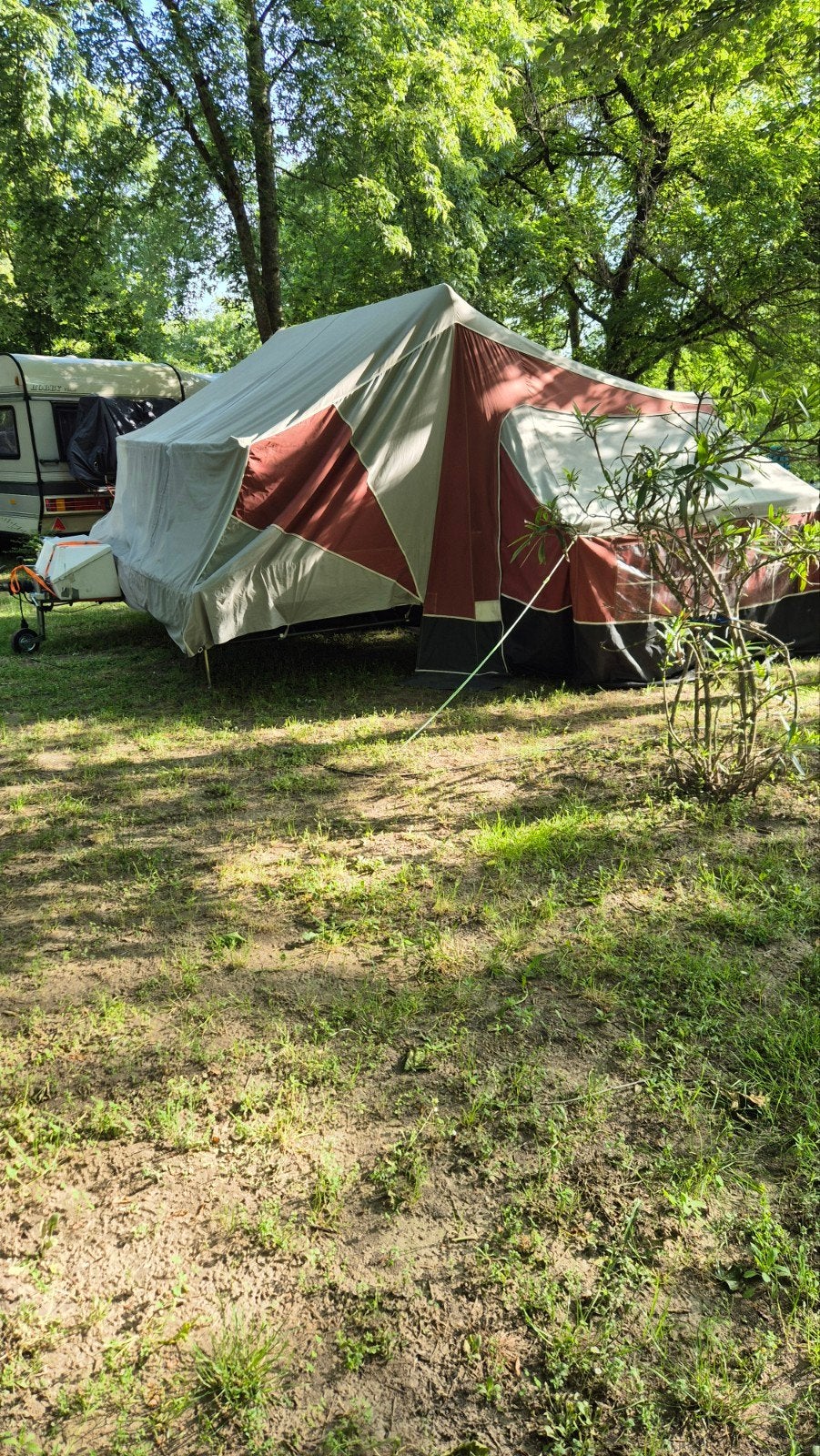 Camp-Let vouwwagen met zijtent, Ophalen, Gebruikt