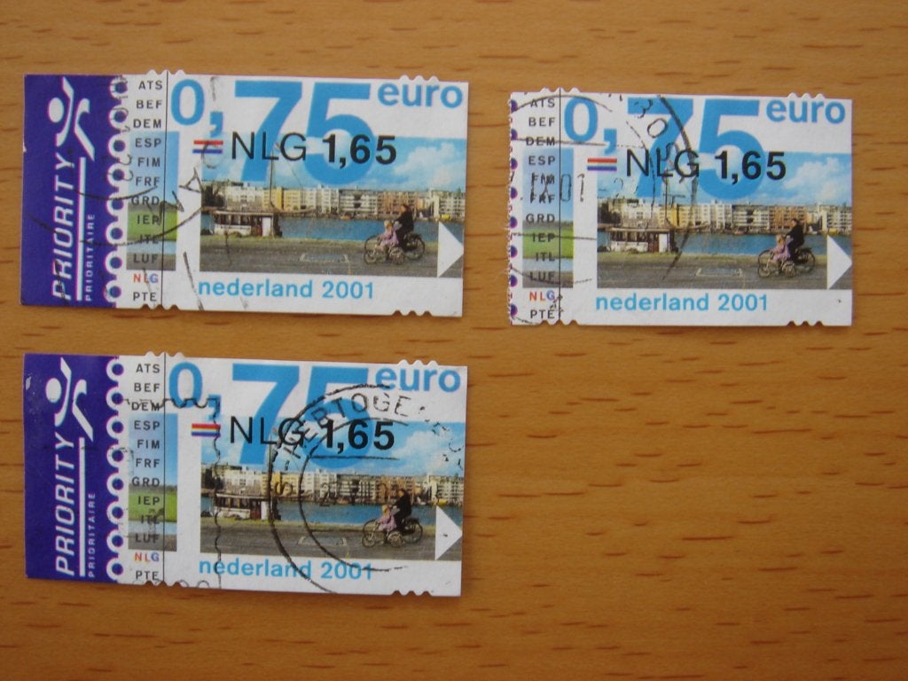 Invoering euro 3x NVPH 1993   Gestempeld, Ophalen of Verzenden, Na 1940, Gestempeld