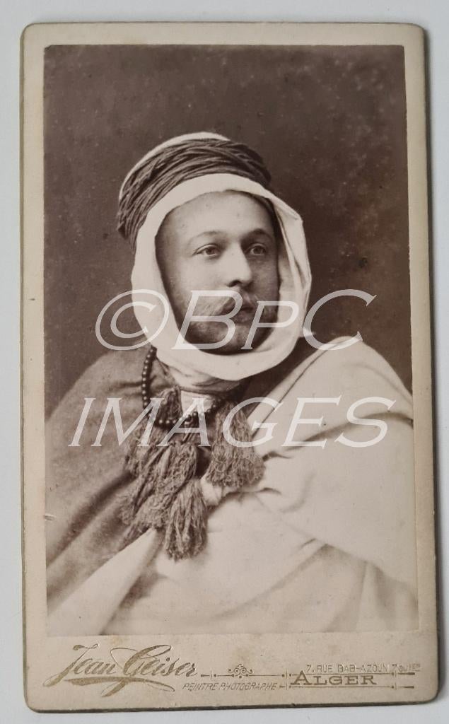 cdv Nederlander in Arabische dracht 1880's Eeghen, Verzamelen, Verzenden, Voor 1940, Gebruikt, Foto