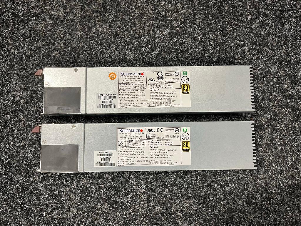 2x Supermicro PWS-1K41P-1R 1400w server voeding, Computers en Software, Interne voedingen, Ophalen of Verzenden, Refurbished