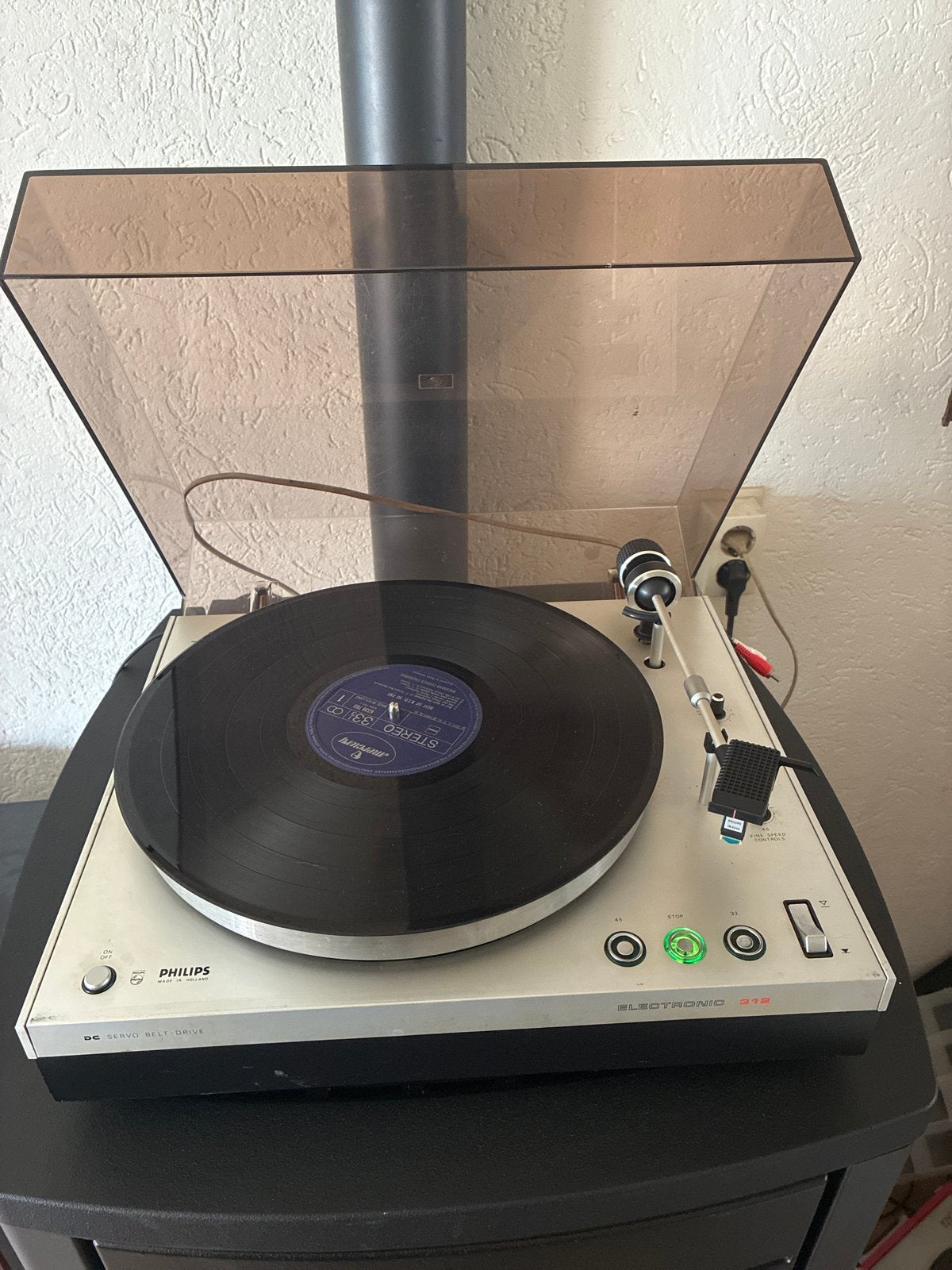 Philips Electronic 312 Platenspeler - Vintage Hifi, Ophalen of Verzenden, Zo goed als nieuw, Platenspeler, Philips