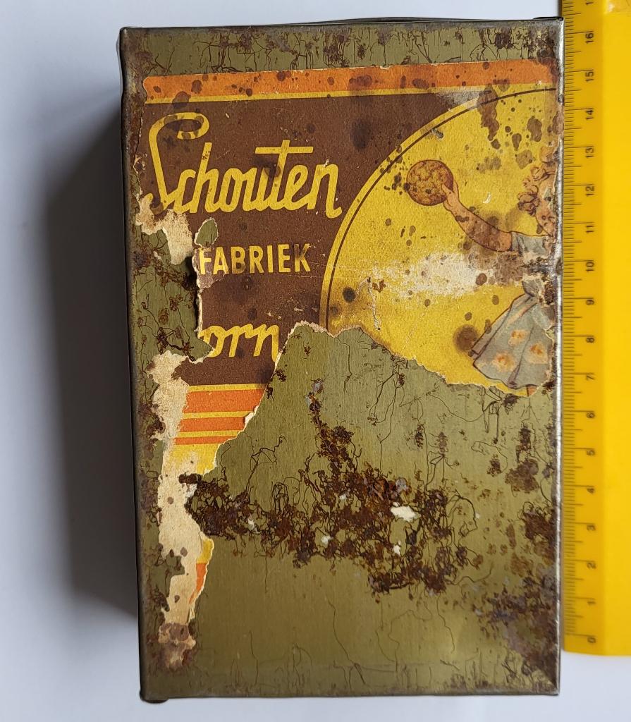 oude blik schouten fabriek koek, Ophalen of Verzenden, Gebruikt, Overige