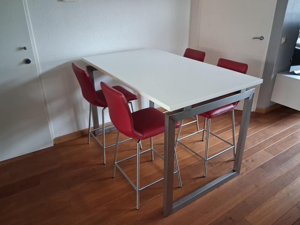 Bartafel met krukken, Ophalen, Rechthoekig, 100 tot 150 cm, 50 tot 100 cm