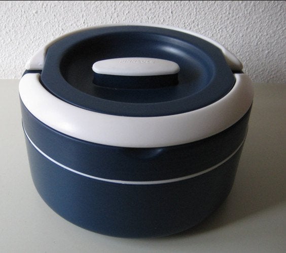 Nieuwe Warmhoudschaal  Kleur donderblauw met wit, Ophalen of Verzenden, Nieuw