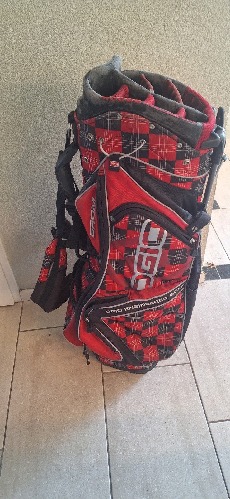 OGIO Golftas - Rood/Zwart Geruit, Ophalen, Gebruikt, Tas, Overige merken