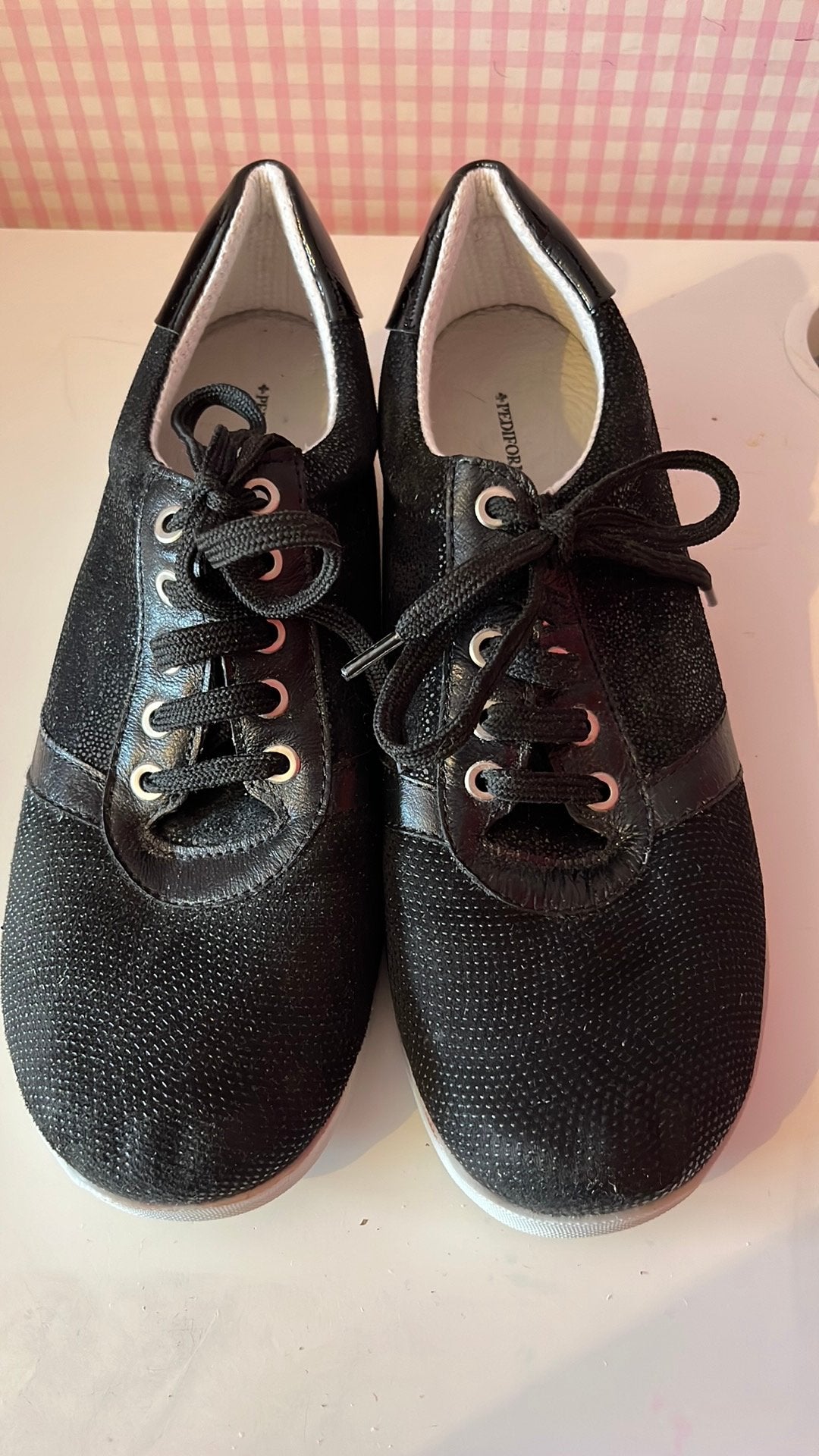 Pediforma zwart veterschoen glitter maat 41, Zwart, Overige typen, Ophalen of Verzenden, Zo goed als nieuw