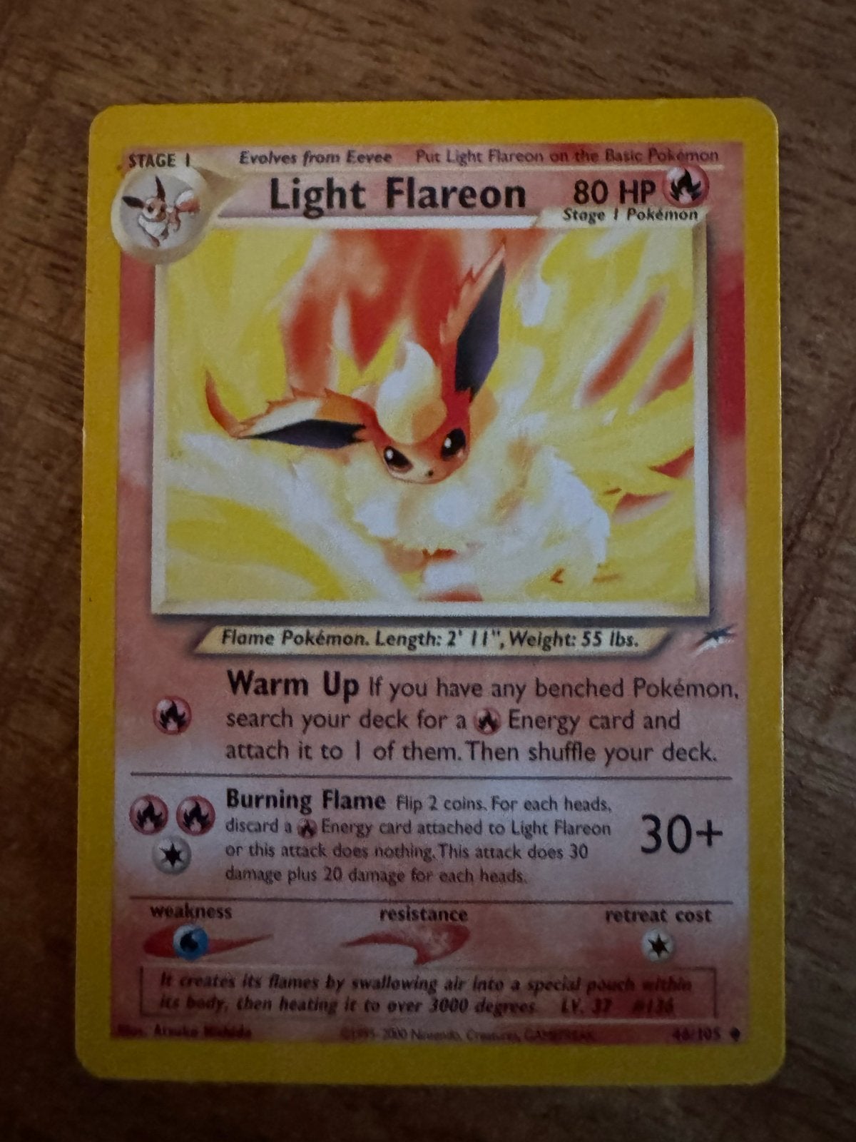 Pokémon Kaart: Light Flareon 48/105 Neo Destiny, Ophalen of Verzenden, Losse kaart