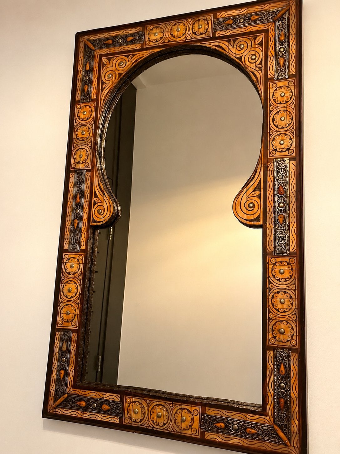 Prachtige Marokkaanse spiegel handwerk, Antiek en Kunst, Ophalen, Overige vormen, 50 tot 100 cm, 100 tot 150 cm