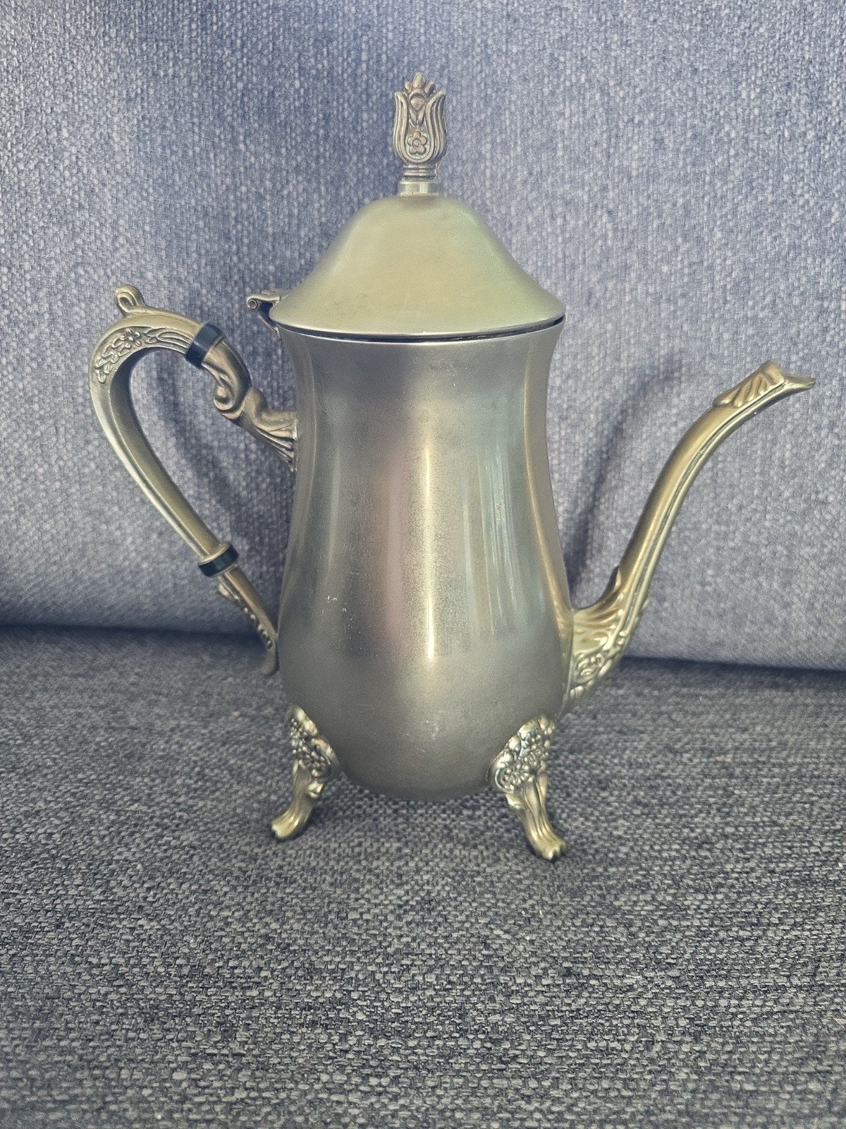 Vintage verzilverde koffiepot met sierlijke details, Ophalen of Verzenden