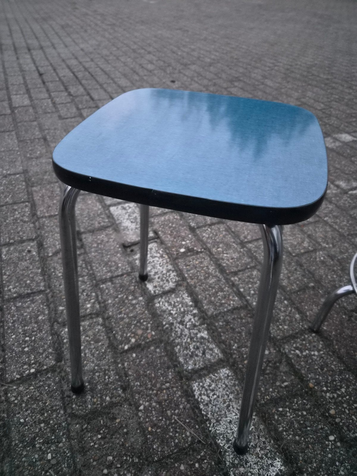 Vintage Formica Krukje - Blauw, Huis en Inrichting, Ophalen, Zo goed als nieuw, Overige materialen