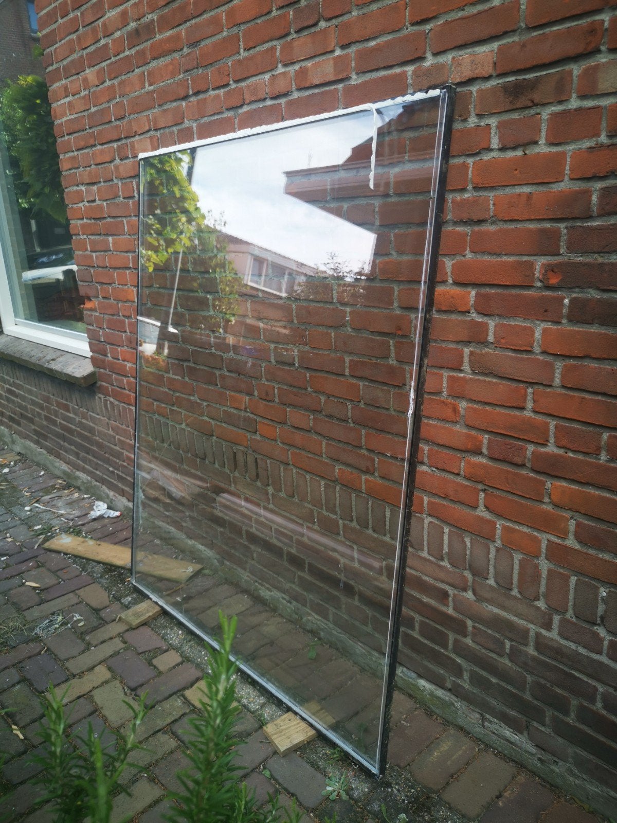 Gratis dubbel glas maat129x158, Doe-het-zelf en Verbouw, Glas en Ramen, Ophalen, Gevelraam of Ruit, Gebruikt, 120 tot 160 cm
