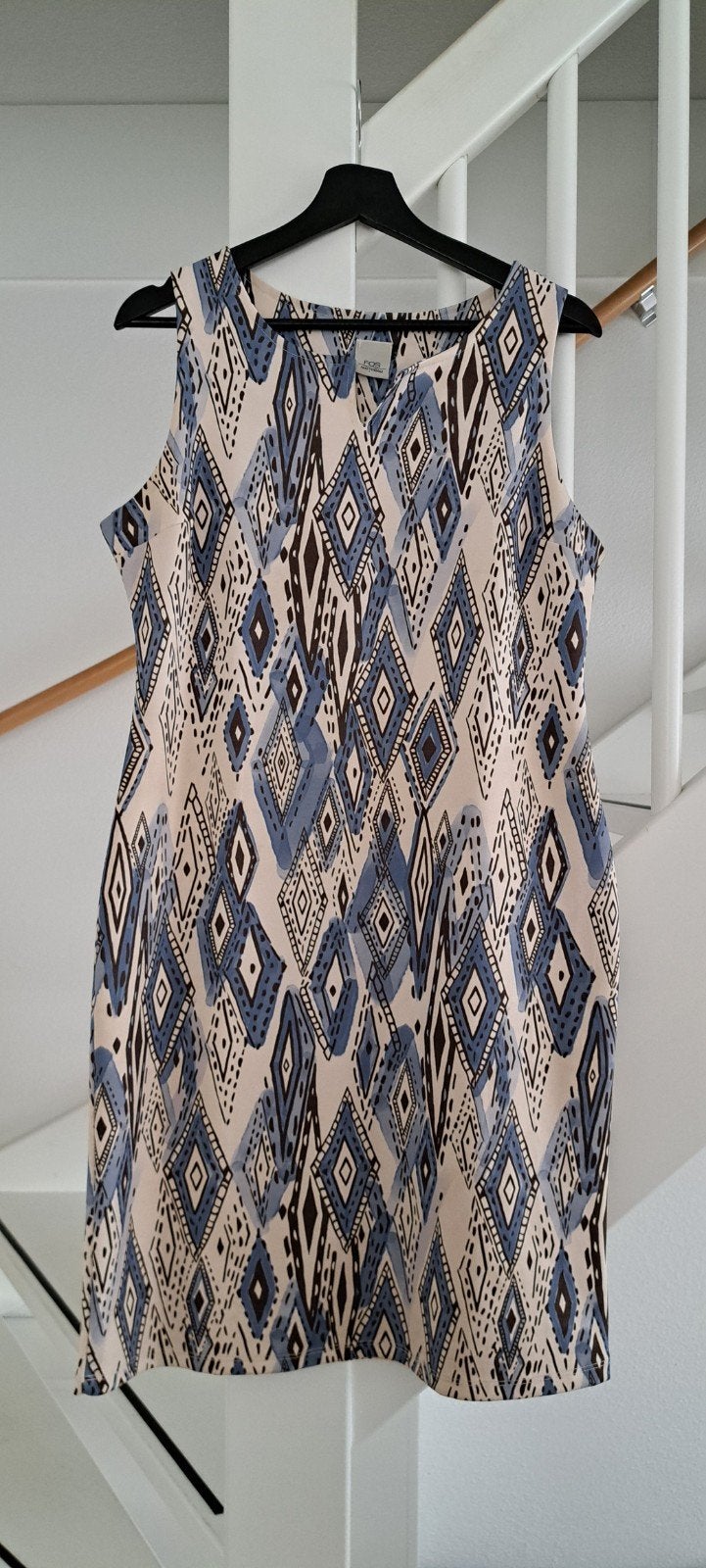 Blauw witte jurk van Fos Amsterdam, maat M, Maat 38/40 (M), Blauw, Fos Amsterdam, Ophalen of Verzenden