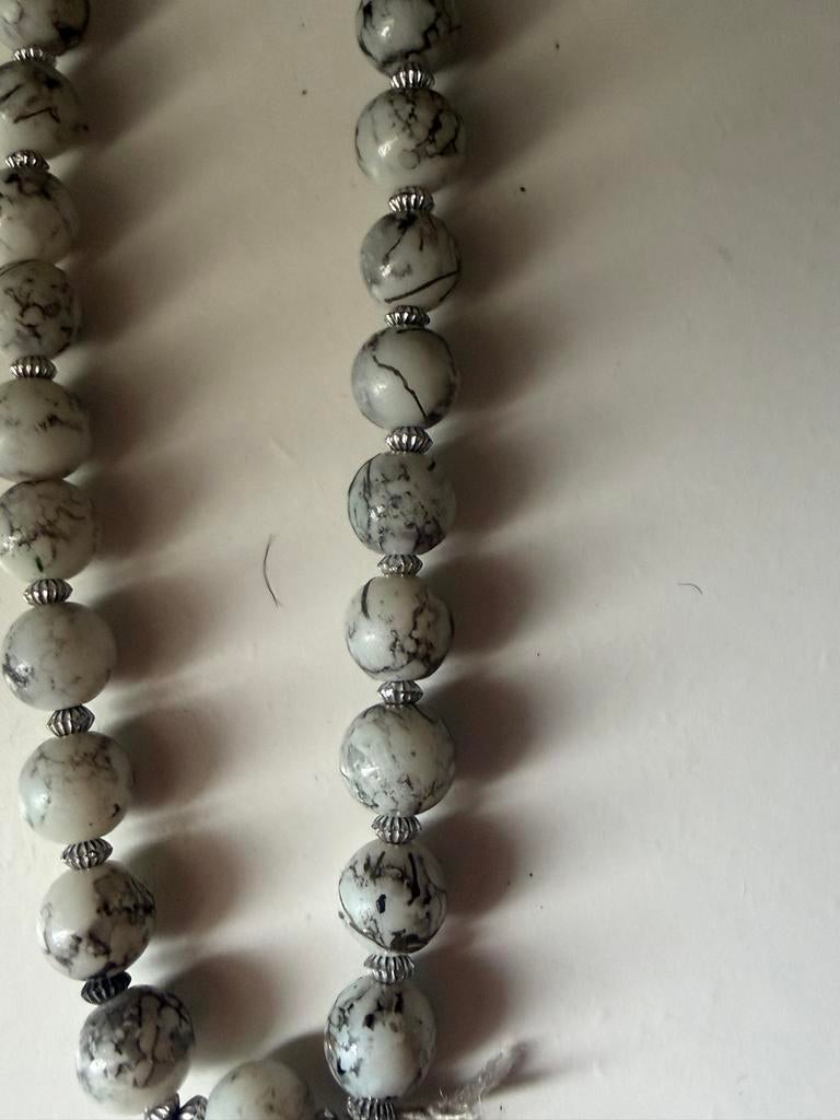 Gebedskralen Tasbih Tesbih Misbaha Marmerlook, Ophalen of Verzenden, Gebruikt, Wit, Steen of Mineraal