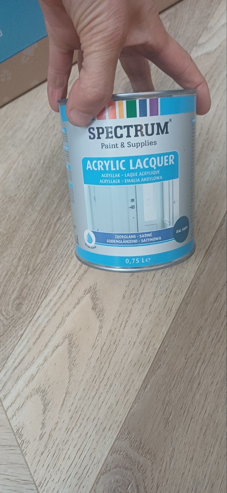 Nieuw opgeopend, Spectrum verf RAL 5009 zijdeglans 0,75L, Ophalen, Nieuw