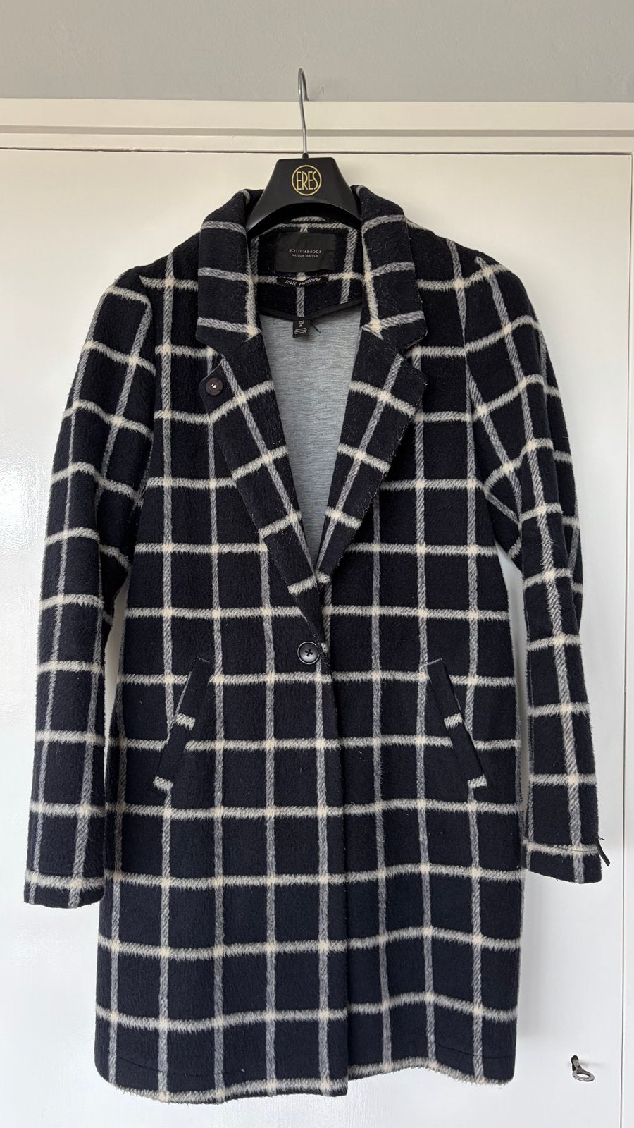 Scotch & Soda Maison Scotch geruite jas, Ophalen of Verzenden, Zo goed als nieuw, Maat 36 (S), Zwart