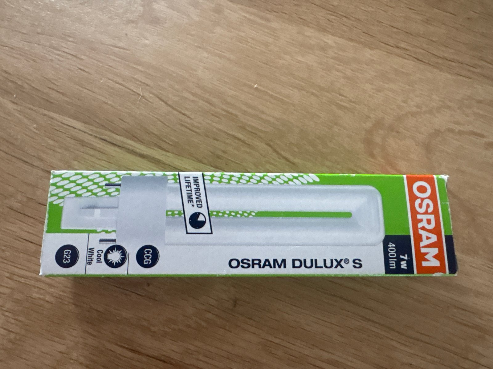 4x Osram Dulux S 7W G23 spaarlampen, 400lm, koel wit, Verzenden, Nieuw