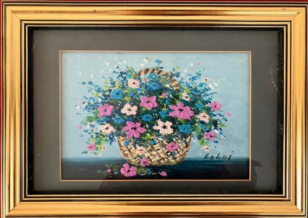 Loloi olieverf schilderij wall art bloemenvaas bloemen, Ophalen of Verzenden