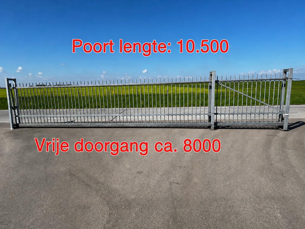 ABC vrijdragende gegalvaniseerde spijlen schuifpoort 10.500m, Ophalen, Zo goed als nieuw, IJzer, Spijlenhekwerk