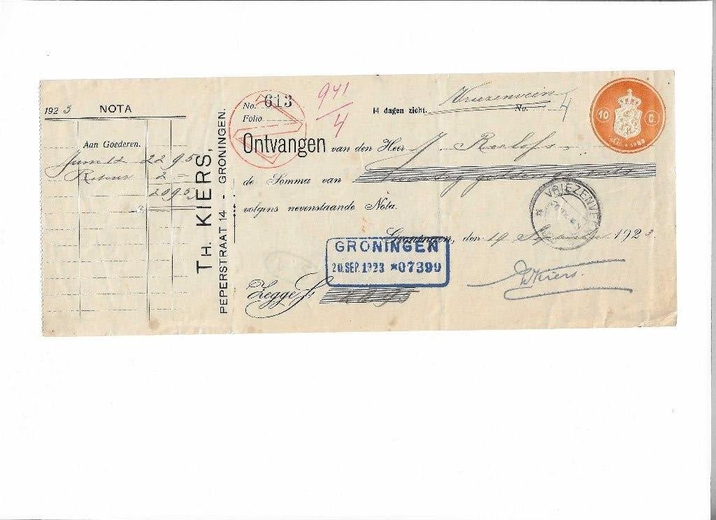 GRONINGEN  1923, Verzamelen, Ophalen of Verzenden, Gebruikt
