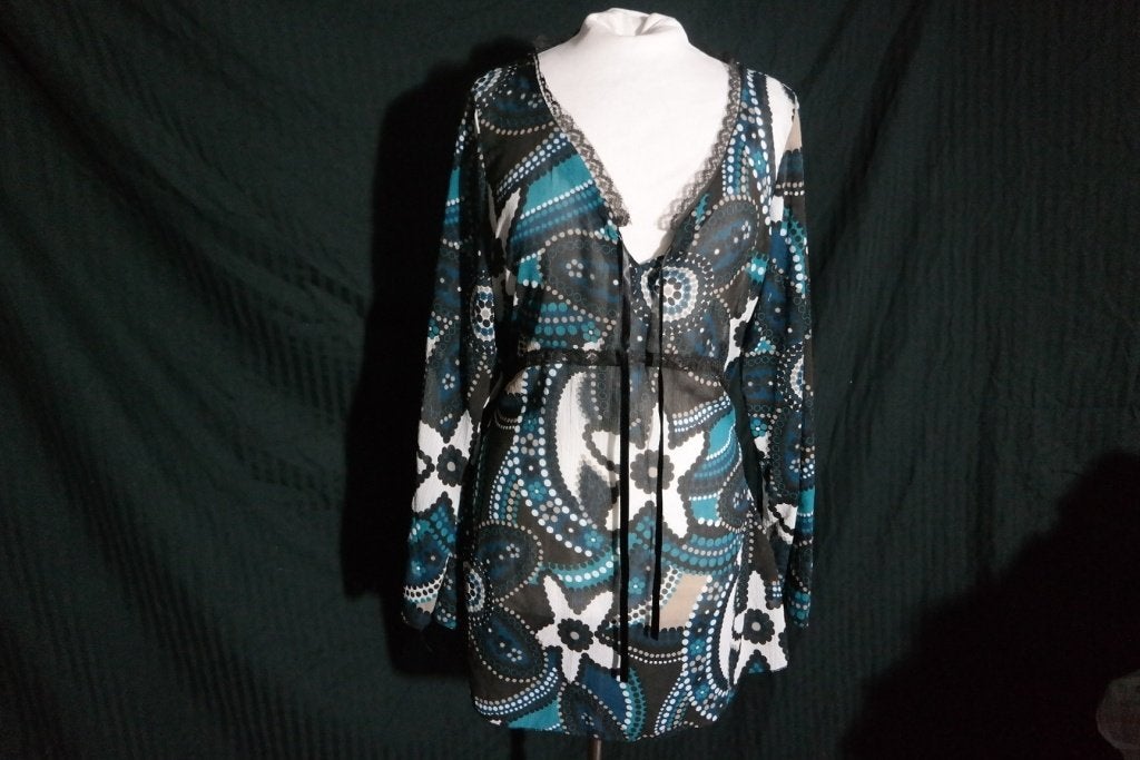 Leuk doorschijnend dames shirt Mt 42 Merk Lena Lena, ., Maat 42/44 (L), Ophalen of Verzenden, Zo goed als nieuw