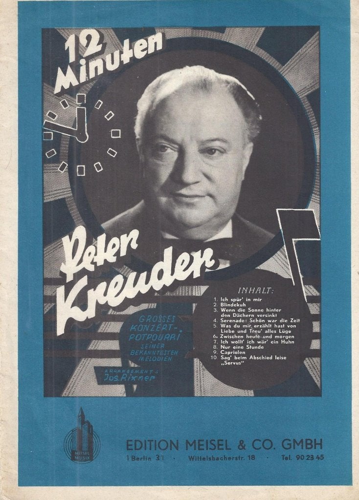 Bo826 bladmuziek peter kreuder, Ophalen of Verzenden, Gebruikt, Artiest of Componist, Populair