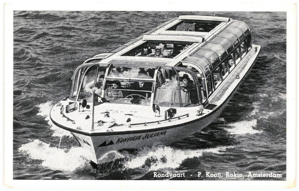939572 Amsterdam Rondvaartboot jr 50 60 niet gelopen, Ophalen of Verzenden, 1960 tot 1980, Ongelopen, Noord-Brabant