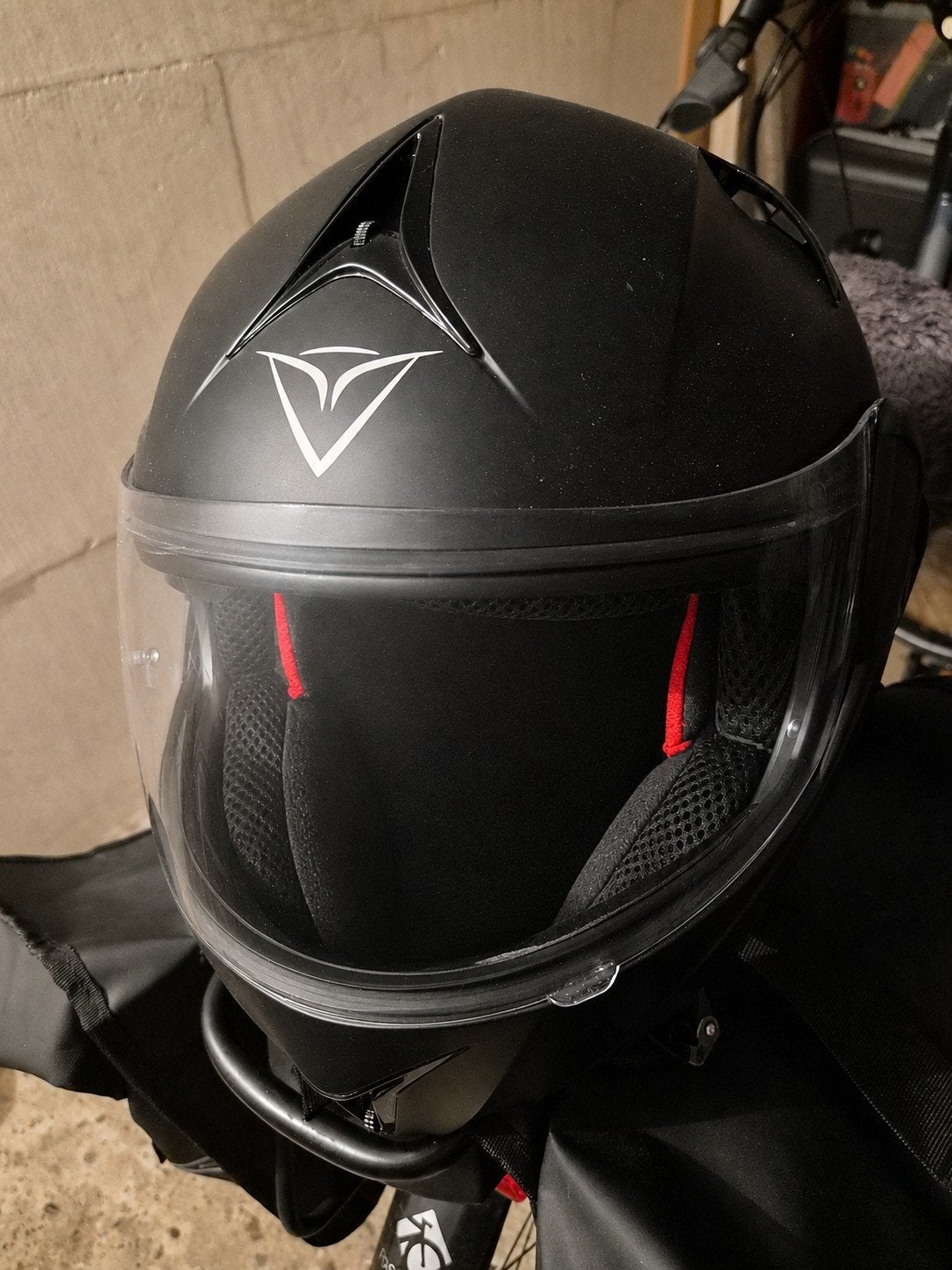 Zwarte DEMM motorhelm, maat XL, Motoren, Overige merken, Dames, XL, Ophalen of Verzenden