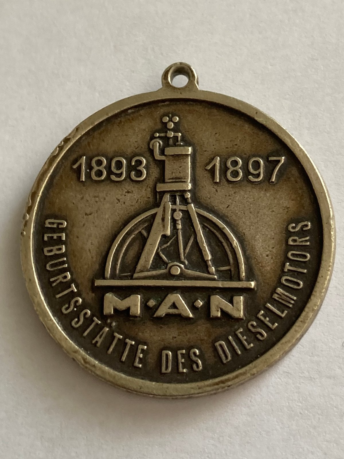Prachtige zilveren medaille Rudolf Diesel 1893 - 1897., Verzenden, Zilver, Buitenland