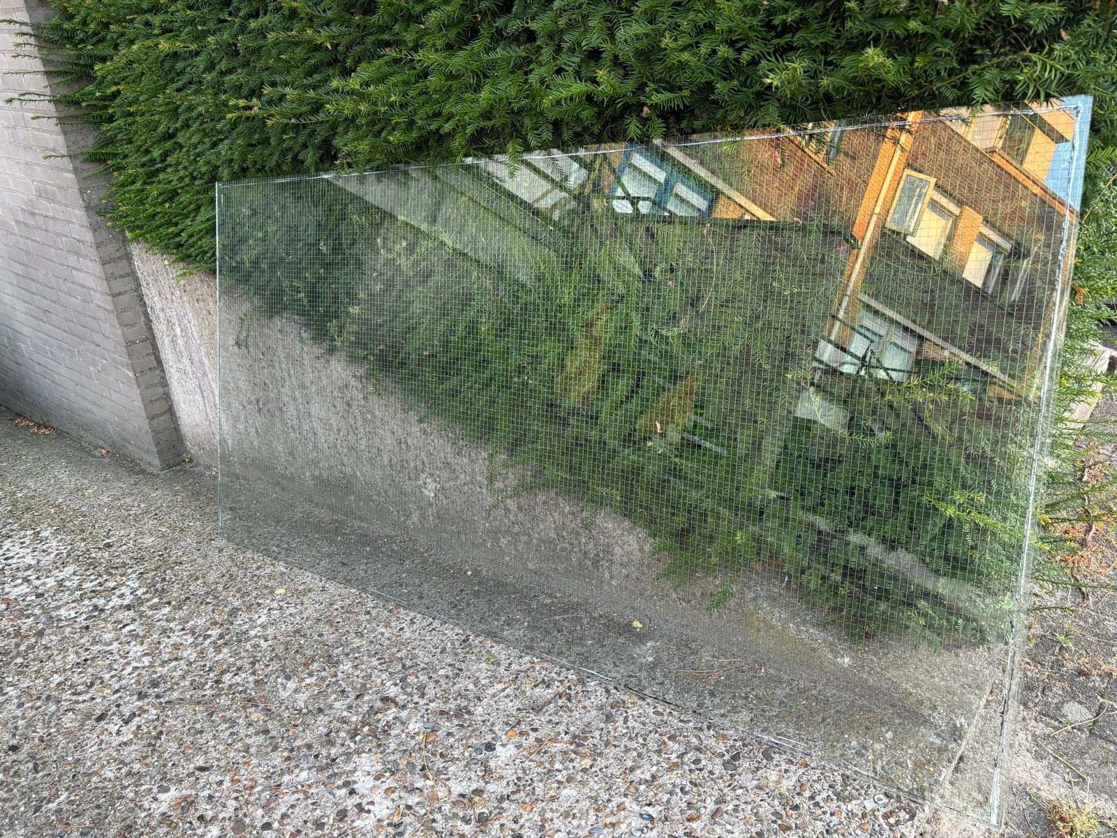 GRATIS!   Grote glasplaat, veiligheids draadjesglas, Gebruikt, 80 tot 120 cm, Ophalen of Verzenden, Glasplaat