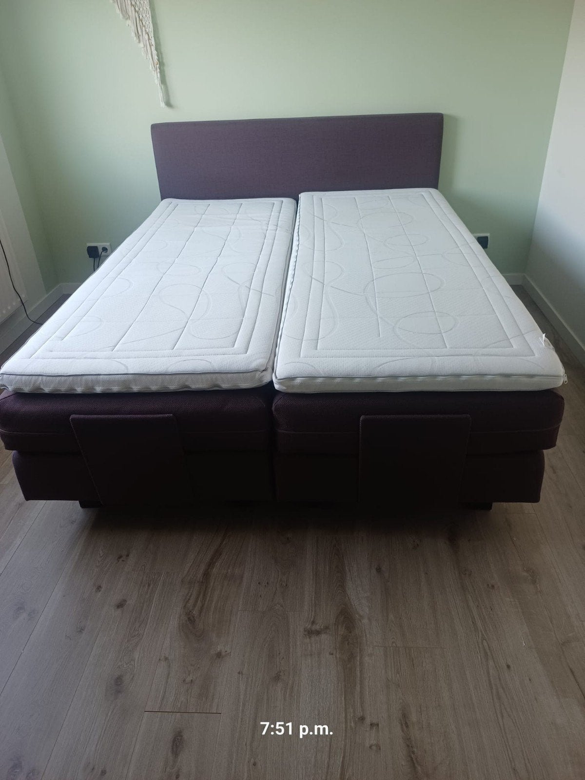 Boxspring, Ophalen, Gebruikt, Bruin, 210 cm