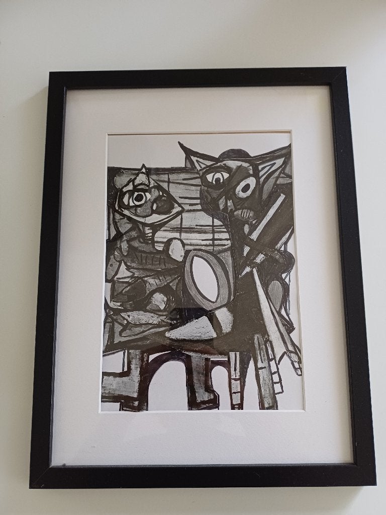 Een intrigerende abstracte tekening in zwart-wit tinten, Ophalen of Verzenden, Gebruikt, Minder dan 50 cm, Tekening