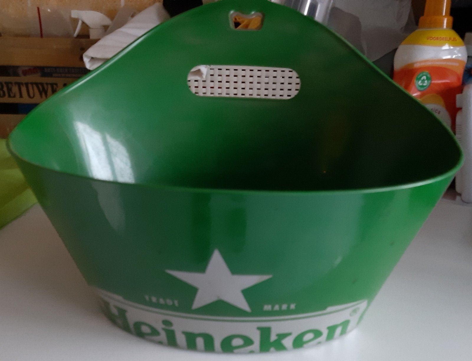 Heineken koel emmer met opener, Ophalen of Verzenden, Zo goed als nieuw, Flesopener, Heineken