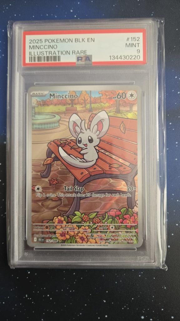 PSA 9 - Minccino (BLK 152), Ophalen of Verzenden, Zo goed als nieuw, Losse kaart, Foil