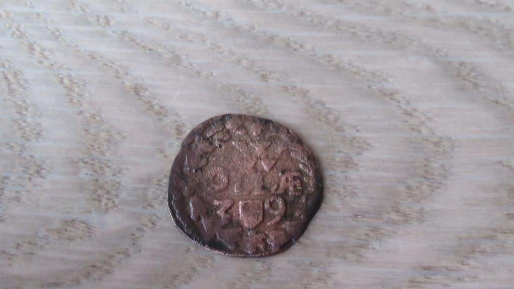 Zwolle provinciale bronzen duit 1639 / bodemvondst, Postzegels en Munten, Munten | Nederland, Ophalen of Verzenden, Vóór koninkrijk