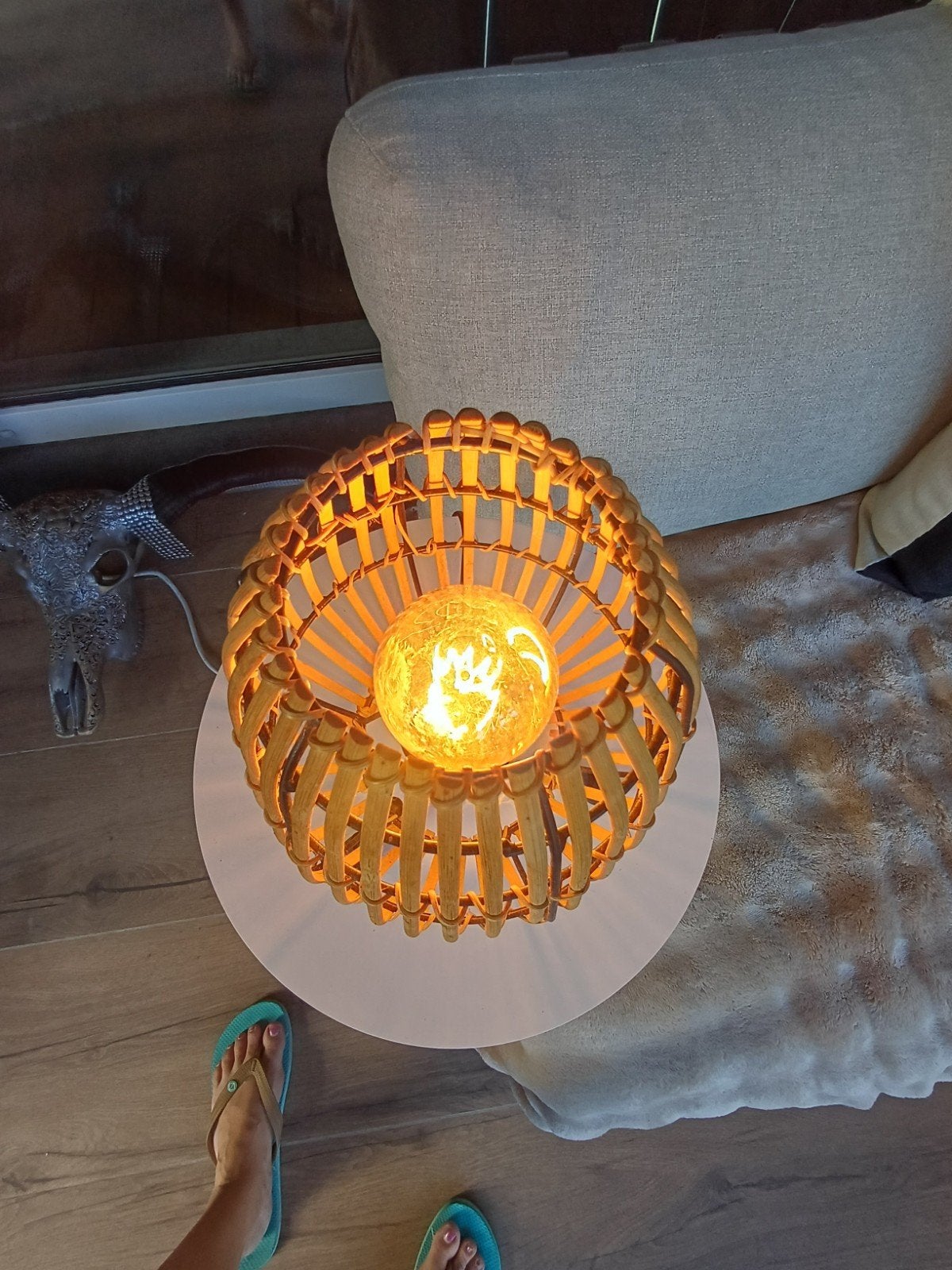 Foto 4 van Rotan tafellamp met sfeervolle lichtbron