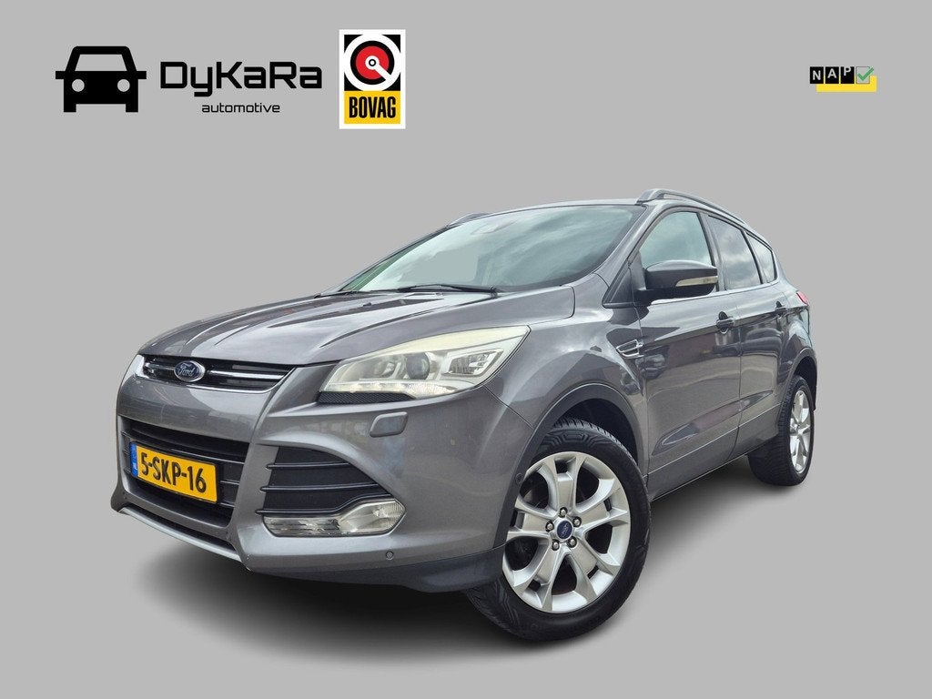 Ford Kuga 1.6 Titanium Trekhaak, Navi, Cruise, NAP, Auto's, Ford, 15 km/l, Gebruikt, 4 cilinders, Leder en Stof