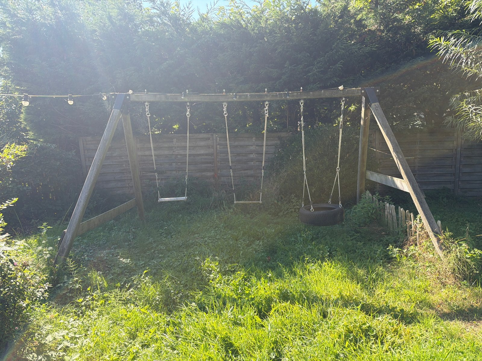 Robuuste 3-persoons schommel voor de tuin, Kinderen en Baby's, Speelgoed | Buiten | Speeltoestellen, Ophalen, Gebruikt, Schommel