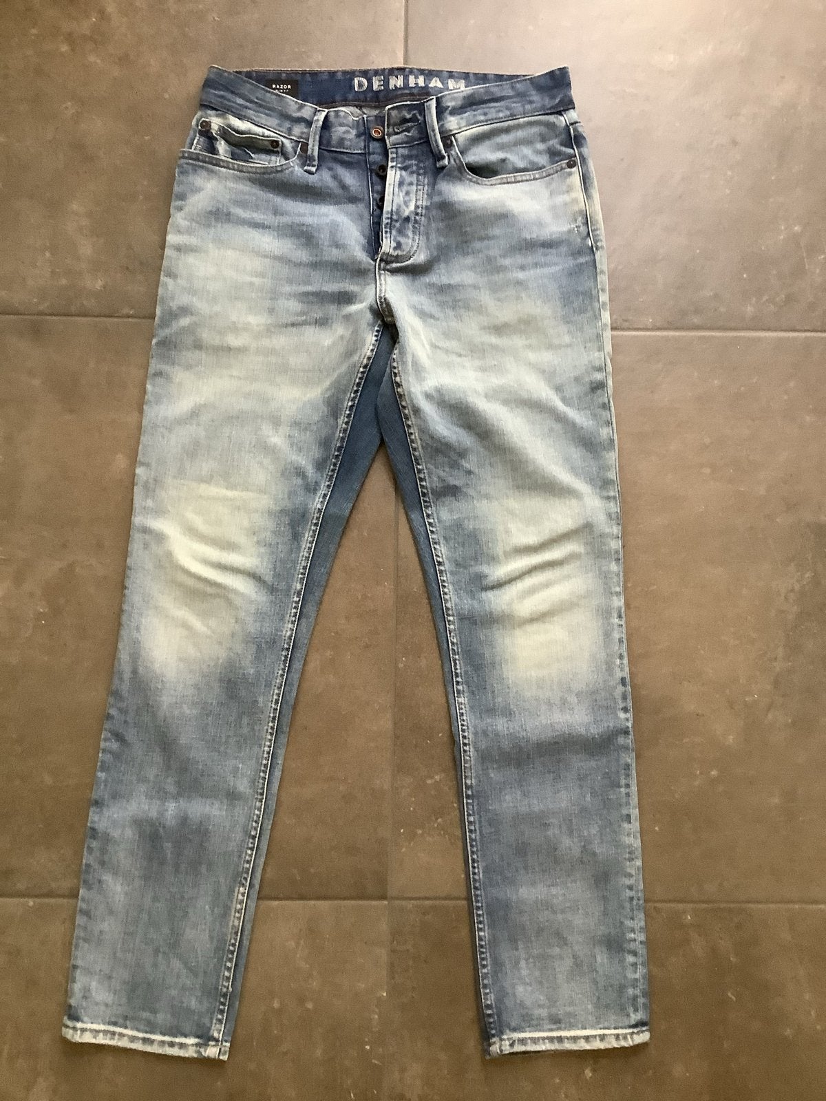 Denham Razor Slim Fit Jeans - Maat W30/L30, Ophalen of Verzenden, Zo goed als nieuw, Blauw, W32 (confectie 46) of kleiner