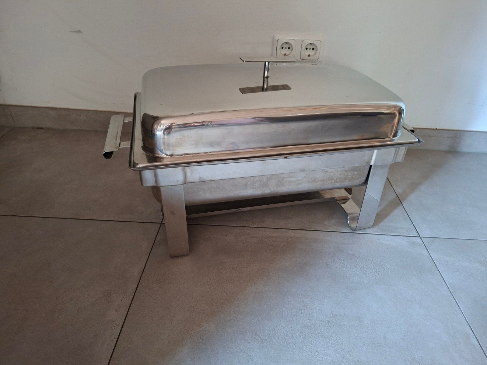 Chafing dish grote maat 35x60 met brandpasta en inhangbakken, Ophalen