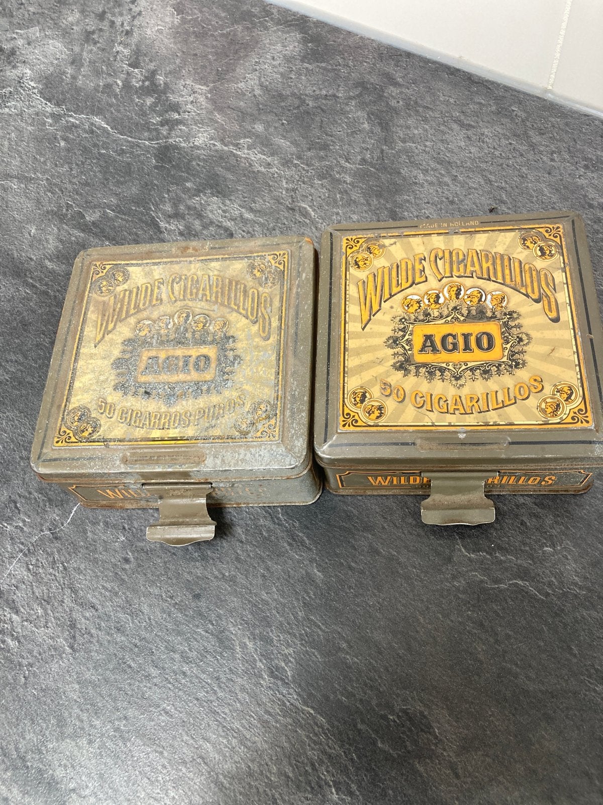 Vintage Agio Wilde Cigarillos blikken (2 stuks), Ophalen of Verzenden, Gebruikt, Overige, Overige merken