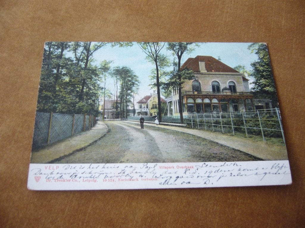 VELP  =  VILLAPARK OVERBEEK   BRIEFKAART 1907, Ophalen of Verzenden, Voor 1920, Gelopen, Gelderland