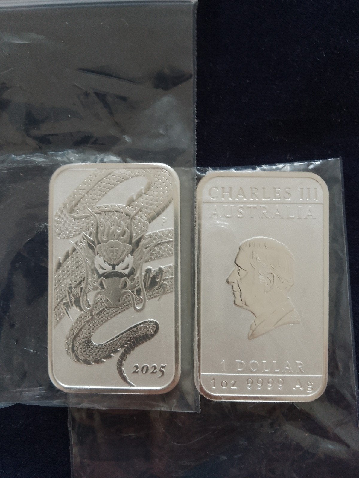 Rectangle dragon 2025 1 oz zilver baar, Ophalen of Verzenden