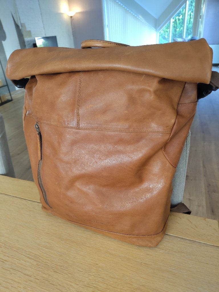Echt leren rugtas The Chesterfield Brand Liverpool - cognac, Ophalen of Verzenden, Gebruikt, Overige merken, 30 tot 45 cm