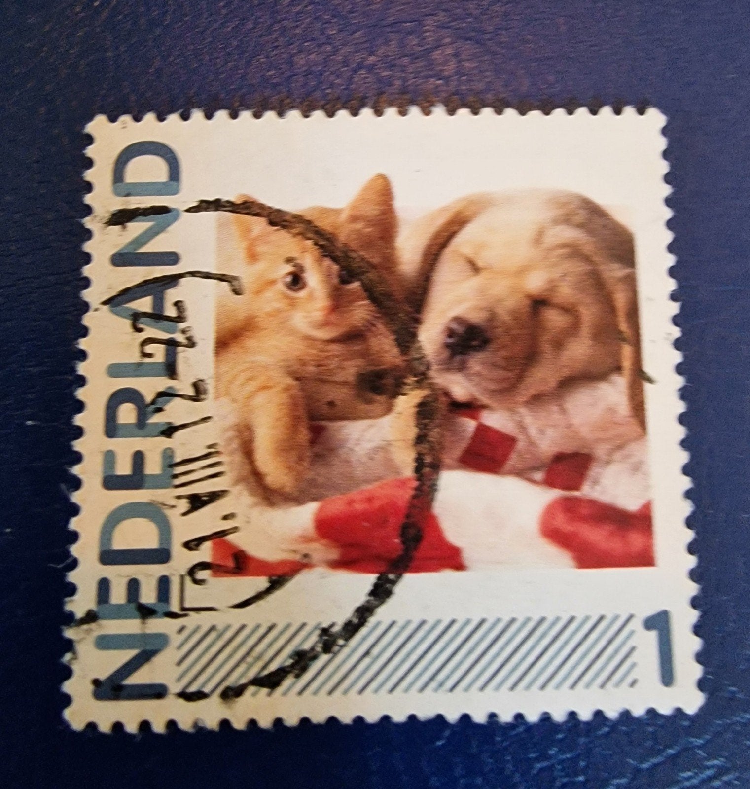 kv1050 persoonlijke  postzegel met kat en hond, Postzegels en Munten, Postzegels | Nederland, Ophalen of Verzenden, Na 1940, Gestempeld