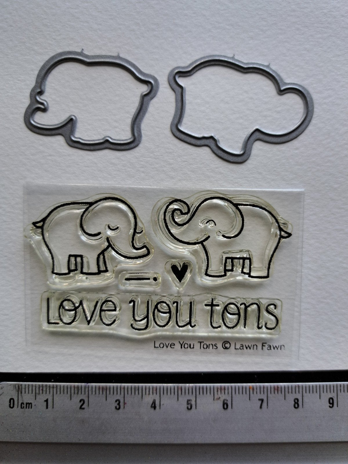 LAWN FAWN OLIFANT LOVE YOU TONS SNIJMAL STEMPEL KAARTEN MAKE, Ophalen of Verzenden, Nieuw, Overige thema's, Pons of Mal