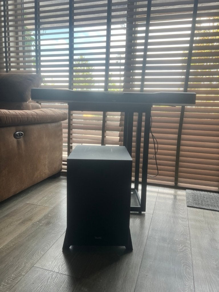 Teufel Cinebar Duett (E) + T1108/1 SW draadloze subwoofer, Ophalen, Bluetooth, Zo goed als nieuw