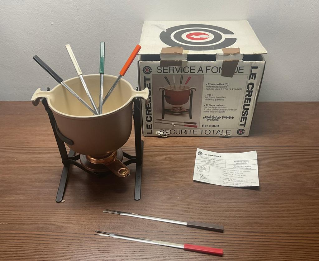 Le Creuset gietijzeren Fondue set, Ophalen of Verzenden, Gebruikt, Brander, Fondueset